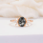 SR08756 Black Rutilated Quartz Ring - Additional view