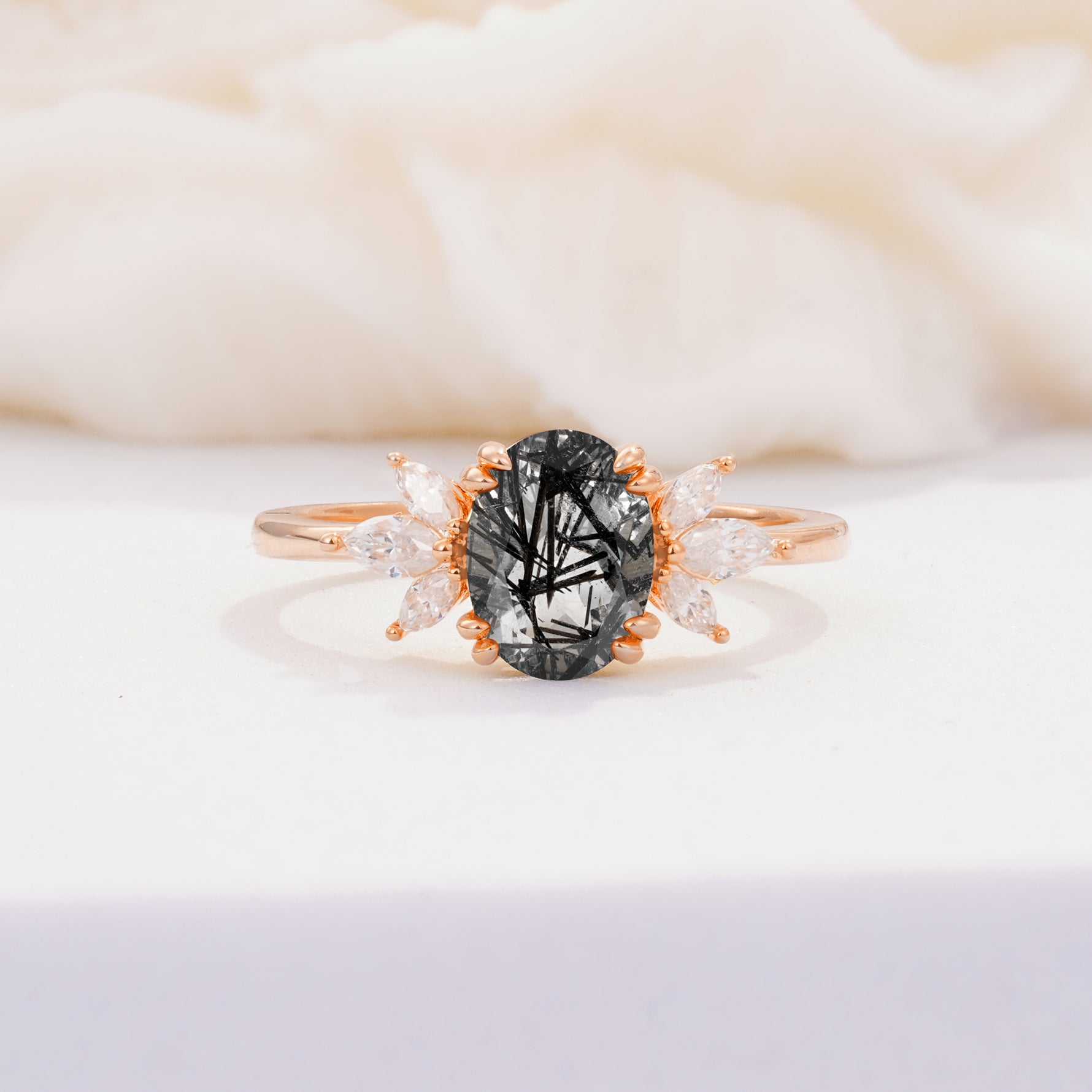 SR08756 Black Rutilated Quartz Ring - Additional view