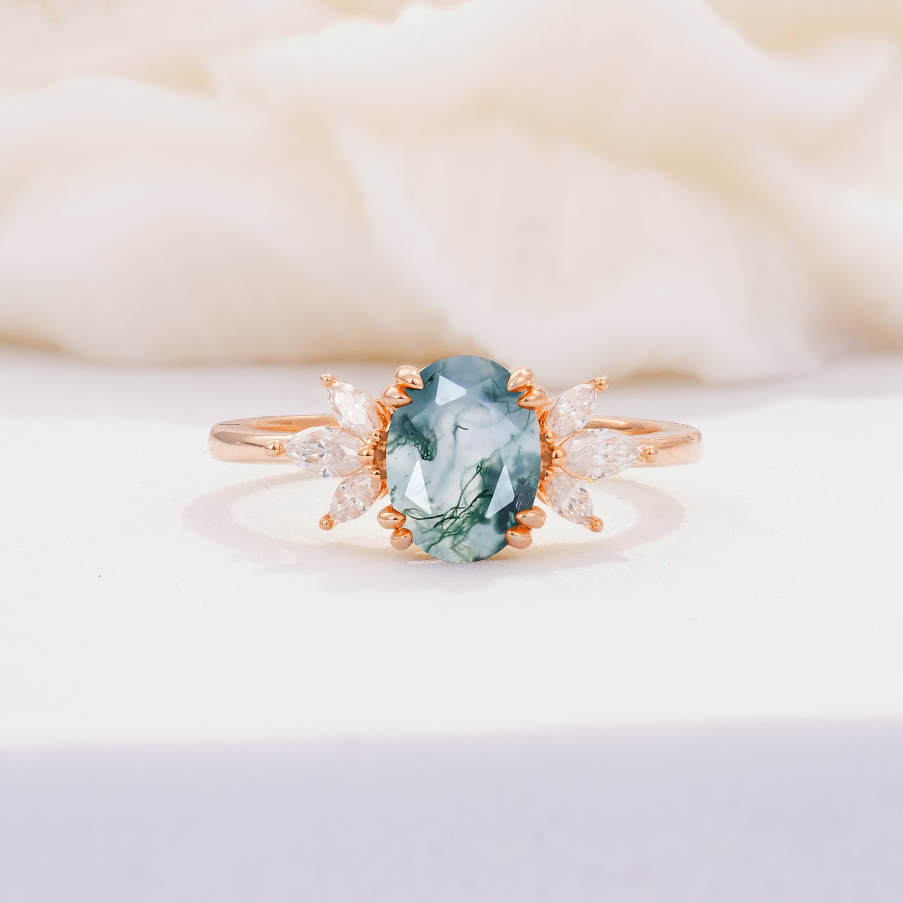 SR08756 Moss Agate Ring - Additional view