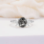 SR08756 Black Rutilated Quartz Ring - Additional view