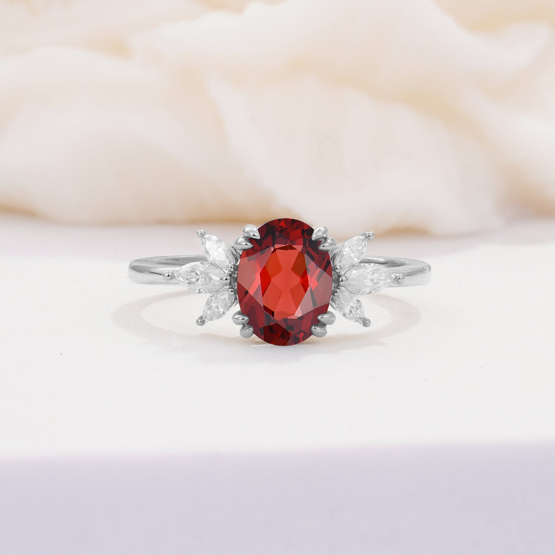 SR08756 Garnet Ring - Additional view