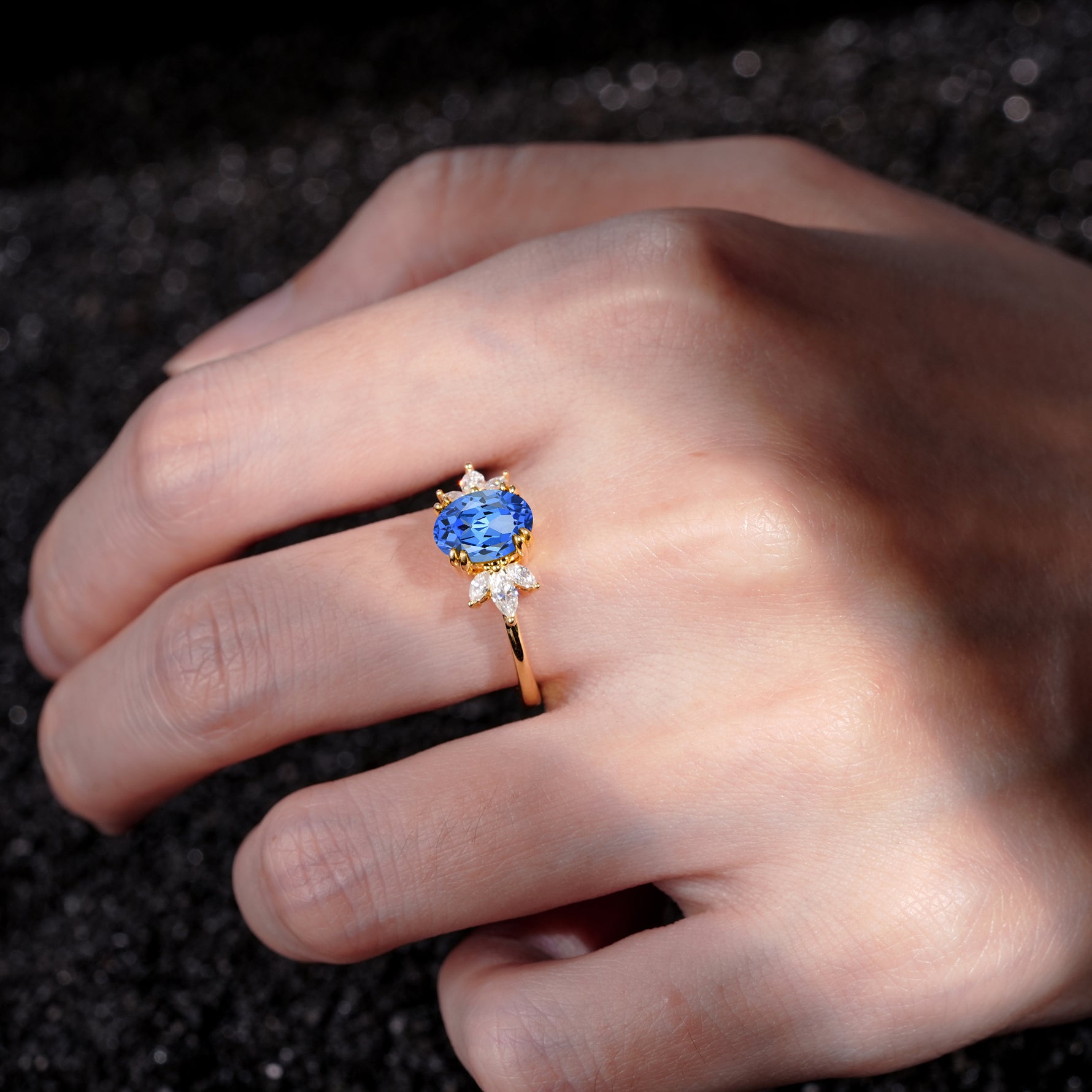 SR08756 Sapphire Ring - Rose-Gold