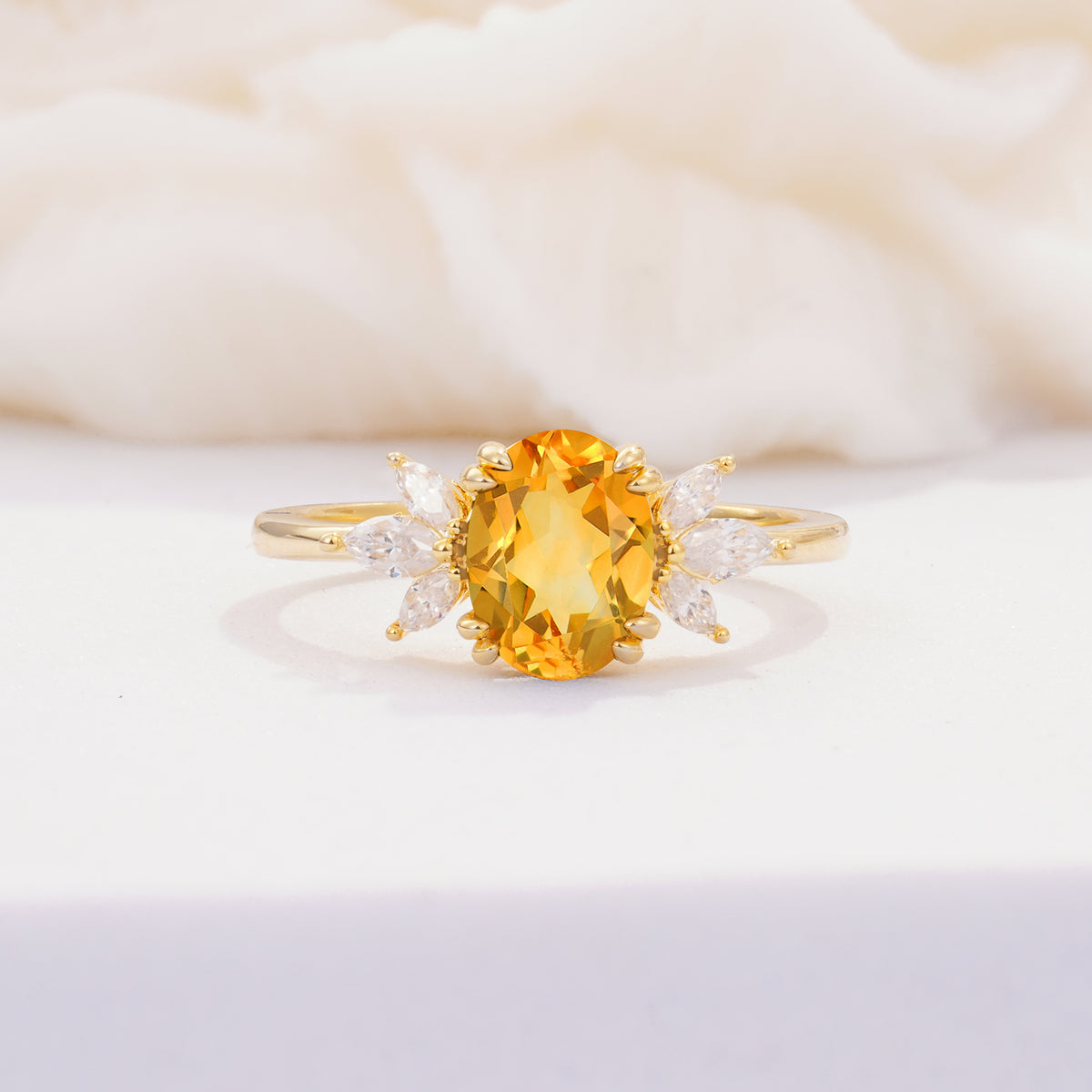 SR08756 Citrine Ring - Yellow-Gold