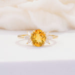 SR08756 Citrine Ring - Yellow-Gold