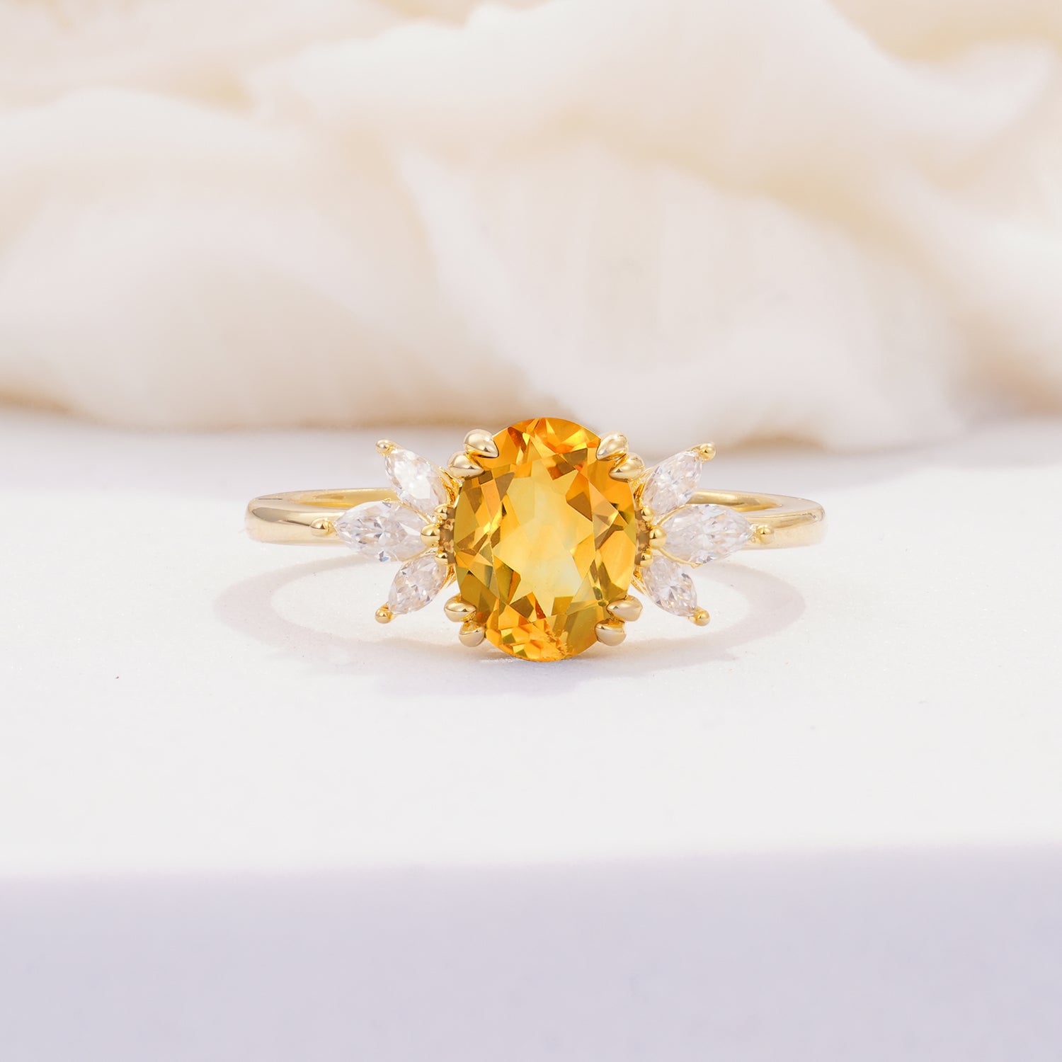 SR08756 Citrine Ring - Yellow-Gold