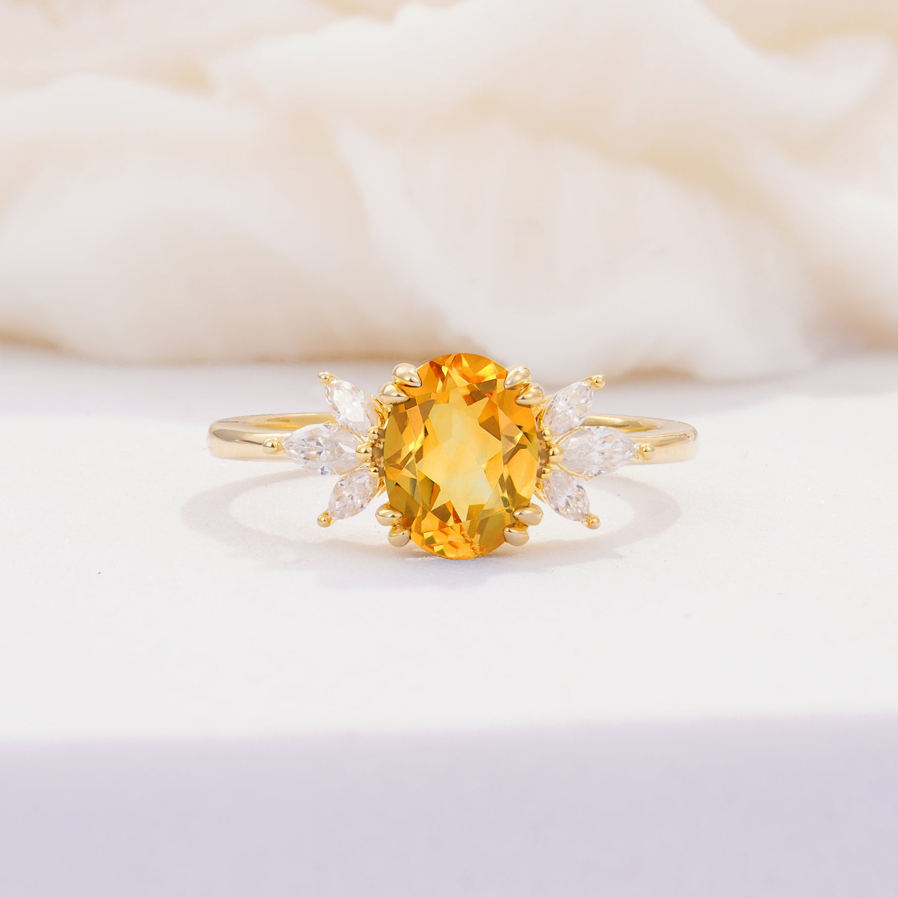 SR08756 Citrine Ring - Yellow-Gold