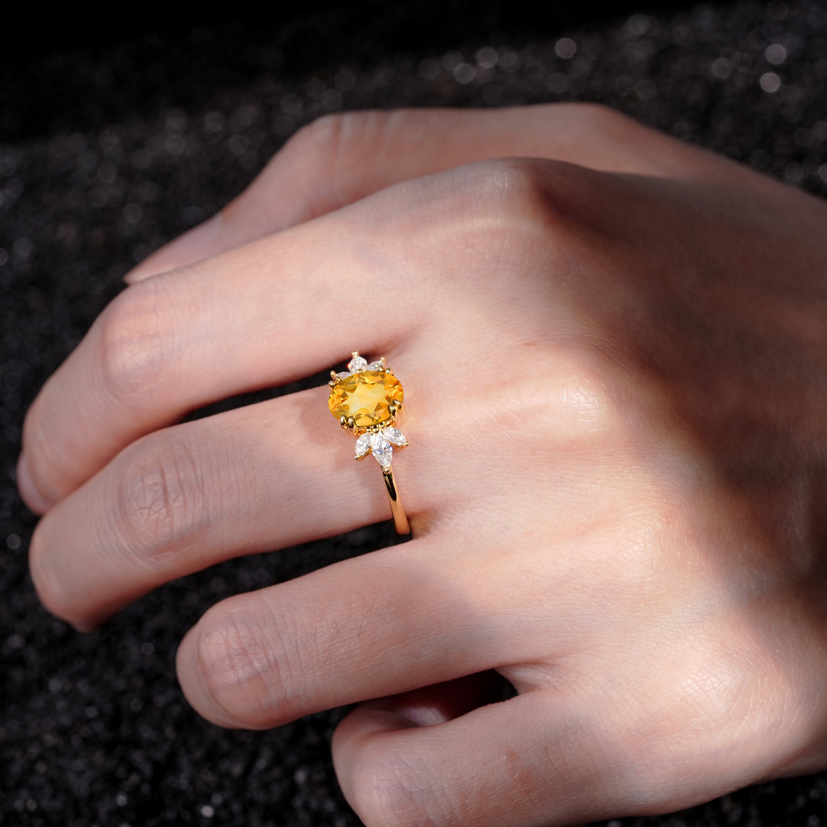 SR08756 Citrine Ring - Rose-Gold