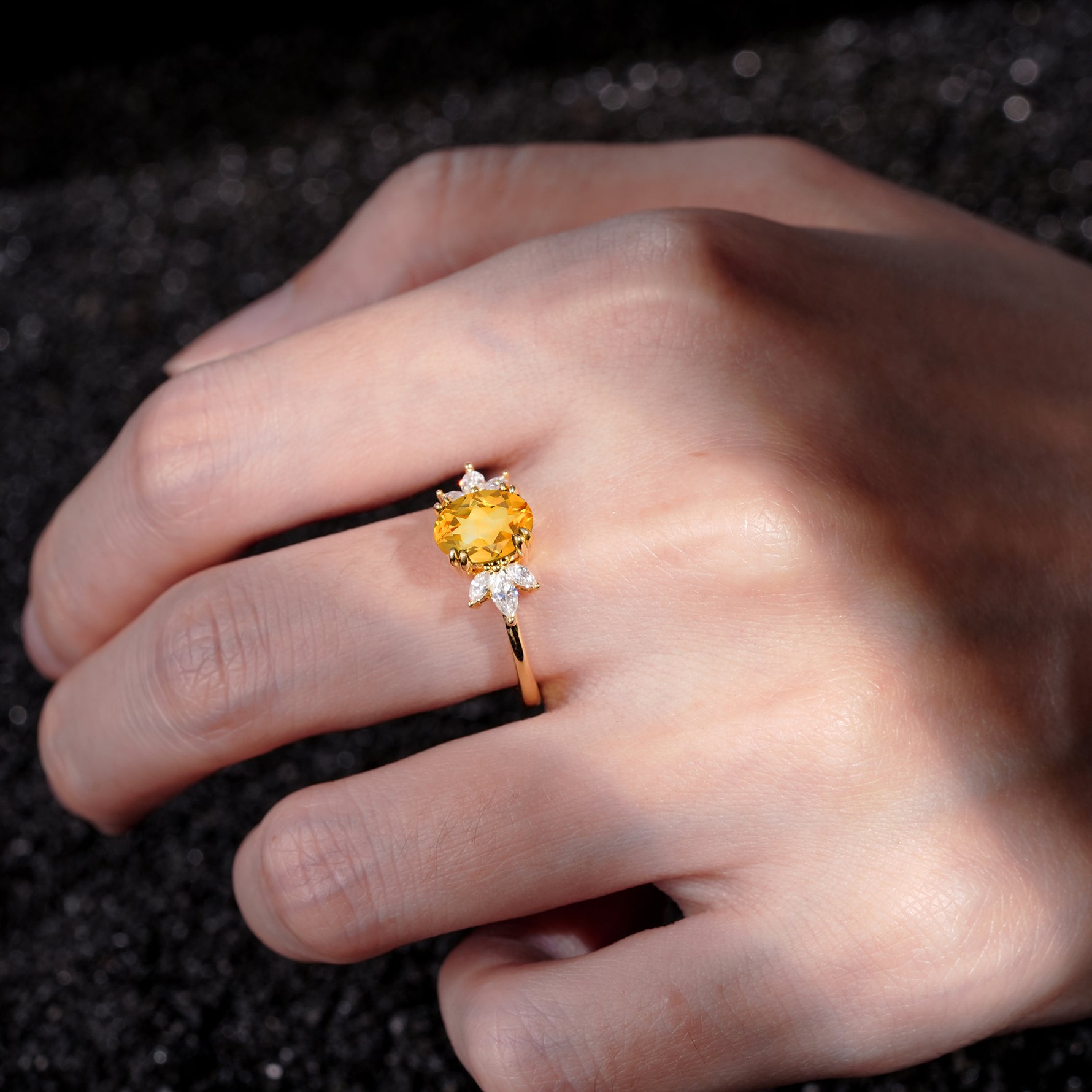 SR08756 Citrine Ring - Rose-Gold