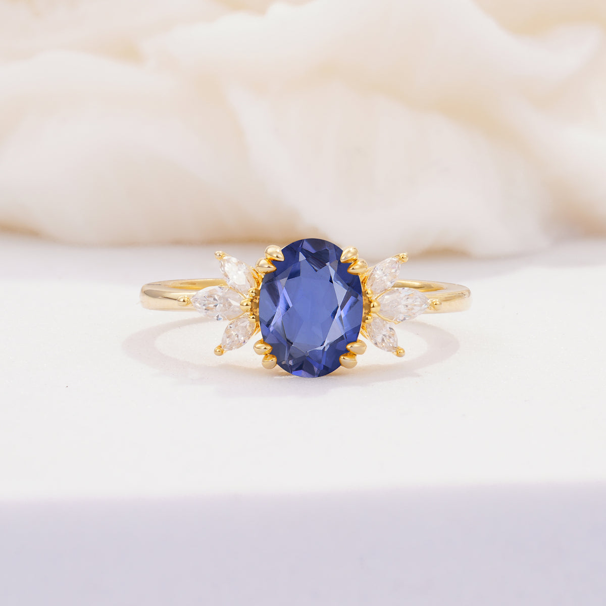 SR08756 Tanzanite Ring - Yellow-Gold