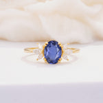 SR08756 Tanzanite Ring - Yellow-Gold