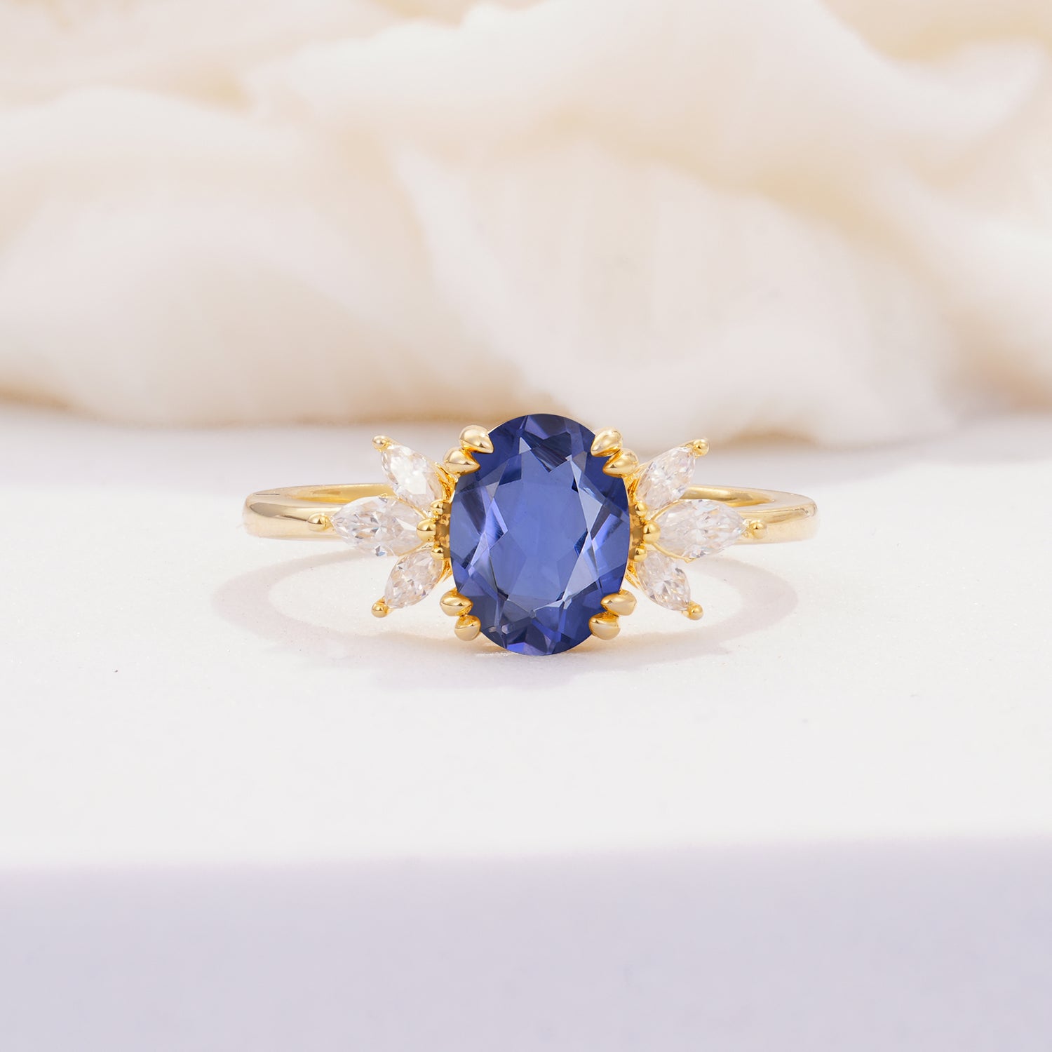 SR08756 Tanzanite Ring - Yellow-Gold