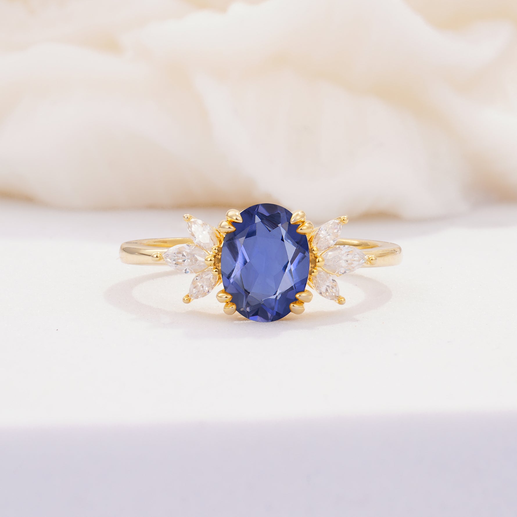 SR08756 Tanzanite Ring - Yellow-Gold