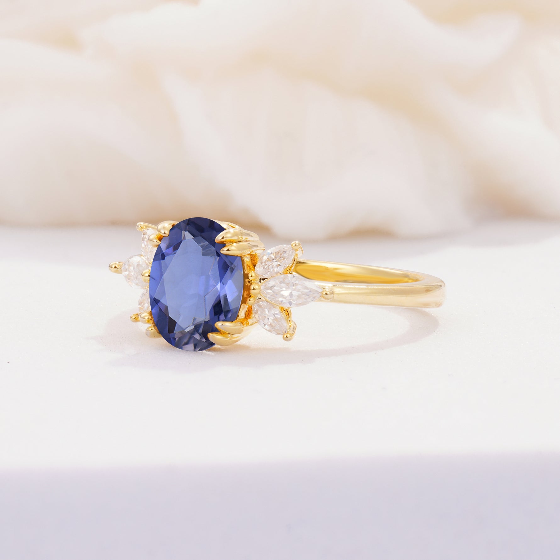SR08756 Tanzanite Ring - White-Gold