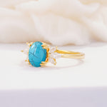 SR08756 Turquoise Ring - White-Gold