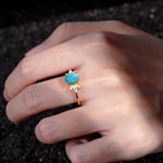 SR08756 Turquoise Ring - Rose-Gold