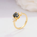 SR08756 Black Rutilated Quartz Ring - Additional view