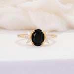 SR08756 Black Onyx Ring - Yellow-Gold