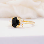 SR08756 Black Onyx Ring - White-Gold