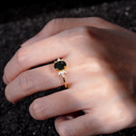 SR08756 Black Onyx Ring - Rose-Gold