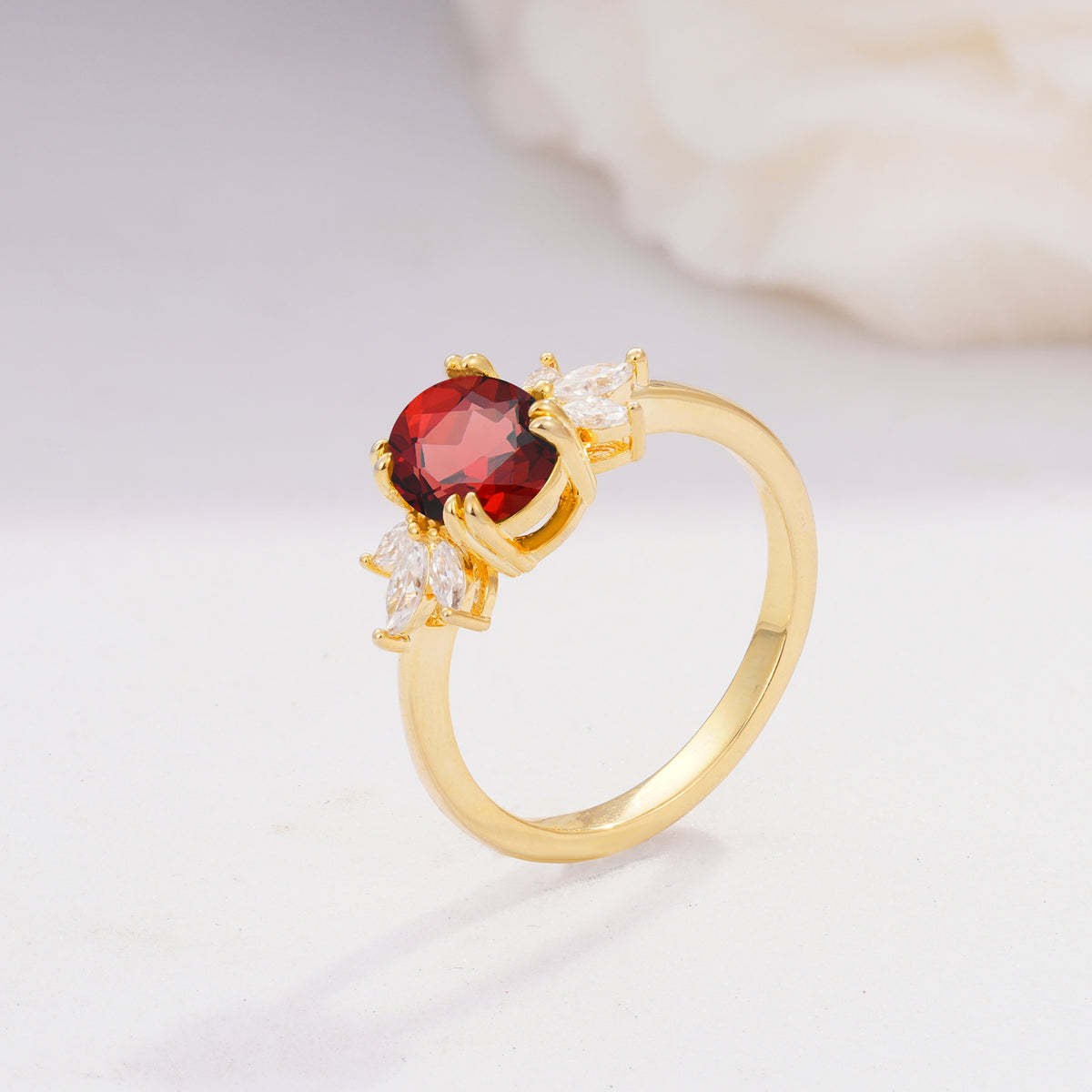 SR08756 Garnet Ring - Additional view