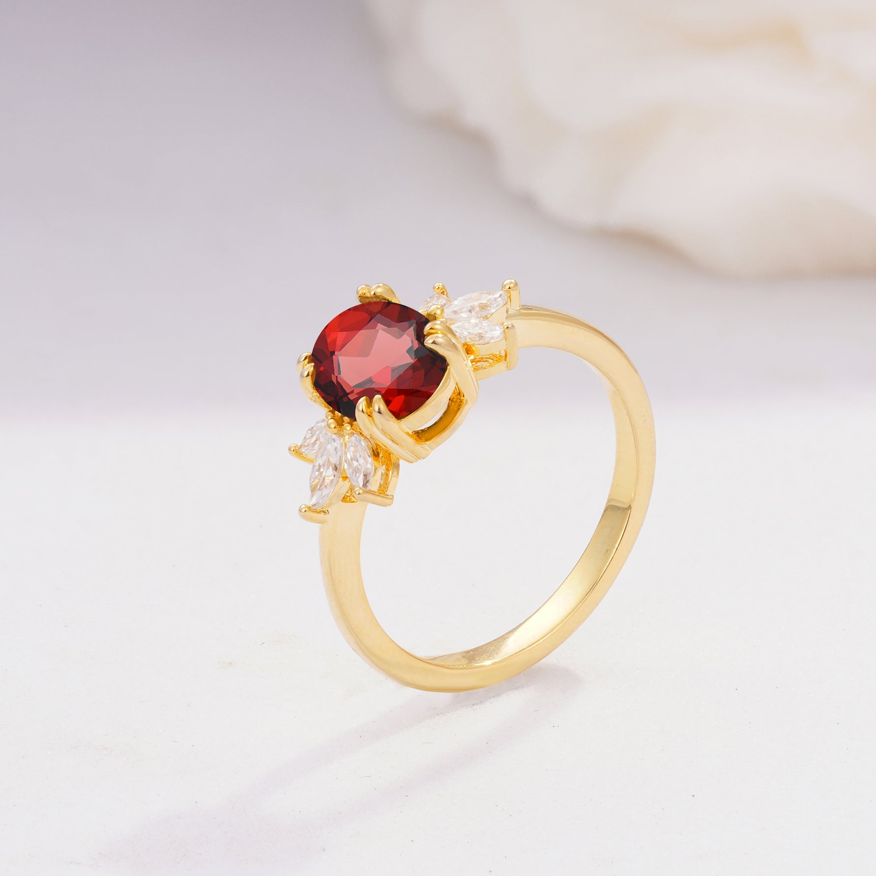 SR08756 Garnet Ring - Additional view