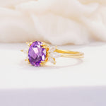 SR08756 Amethyst Ring - White-Gold