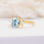 SR08756 Aquamarine Ring - White-Gold