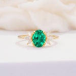 SR08756 Emerald Ring - Yellow-Gold