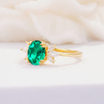 SR08756 Emerald Ring - White-Gold