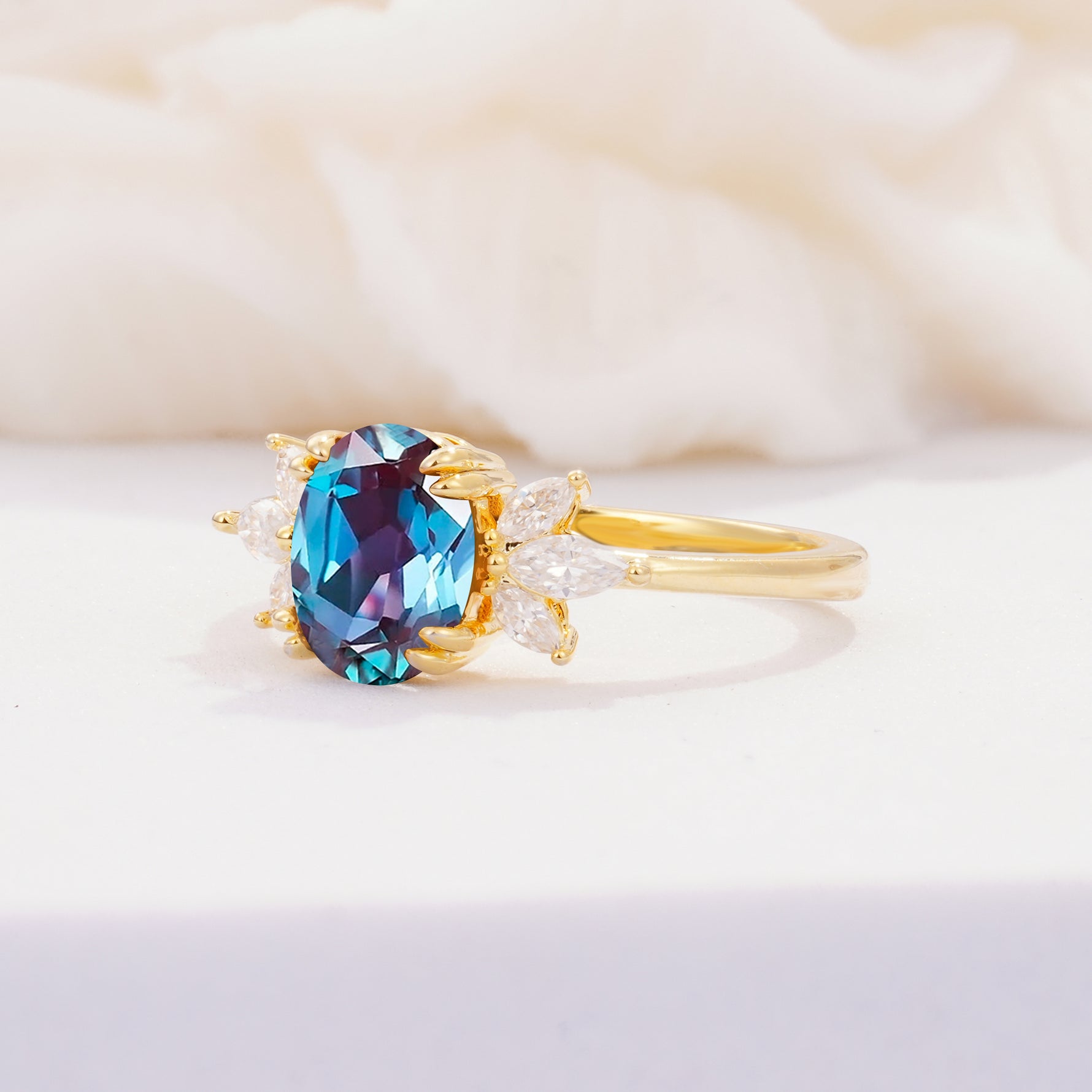 SR08756 Alexandrite Ring - White-Gold