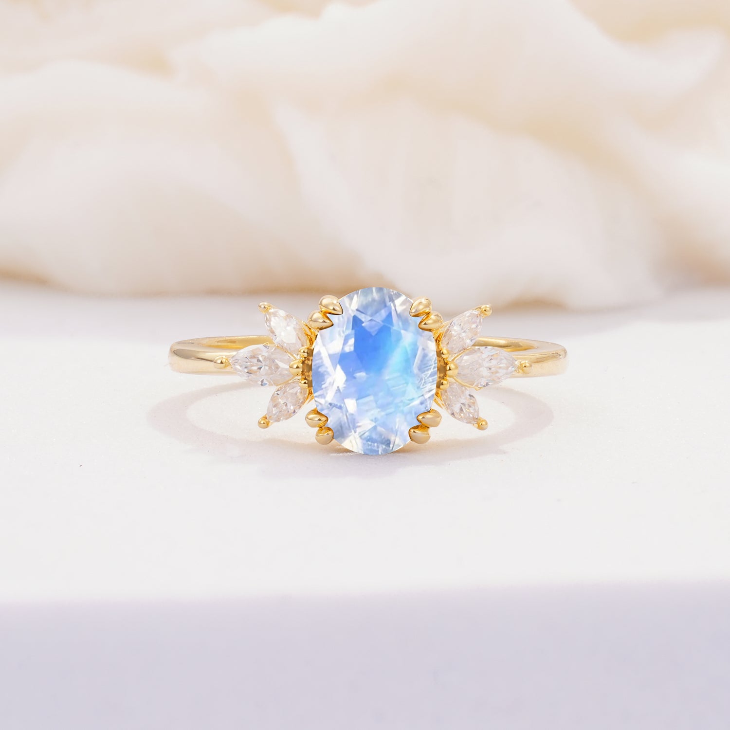 SR08756 Moonstone Ring - Yellow-Gold
