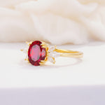 SR08756 Ruby Ring - White-Gold