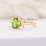 SR08756 Peridot Ring - White-Gold