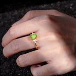 SR08756 Peridot Ring - Rose-Gold
