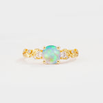 SR08759 Fire Opal Ring - Yellow-Gold