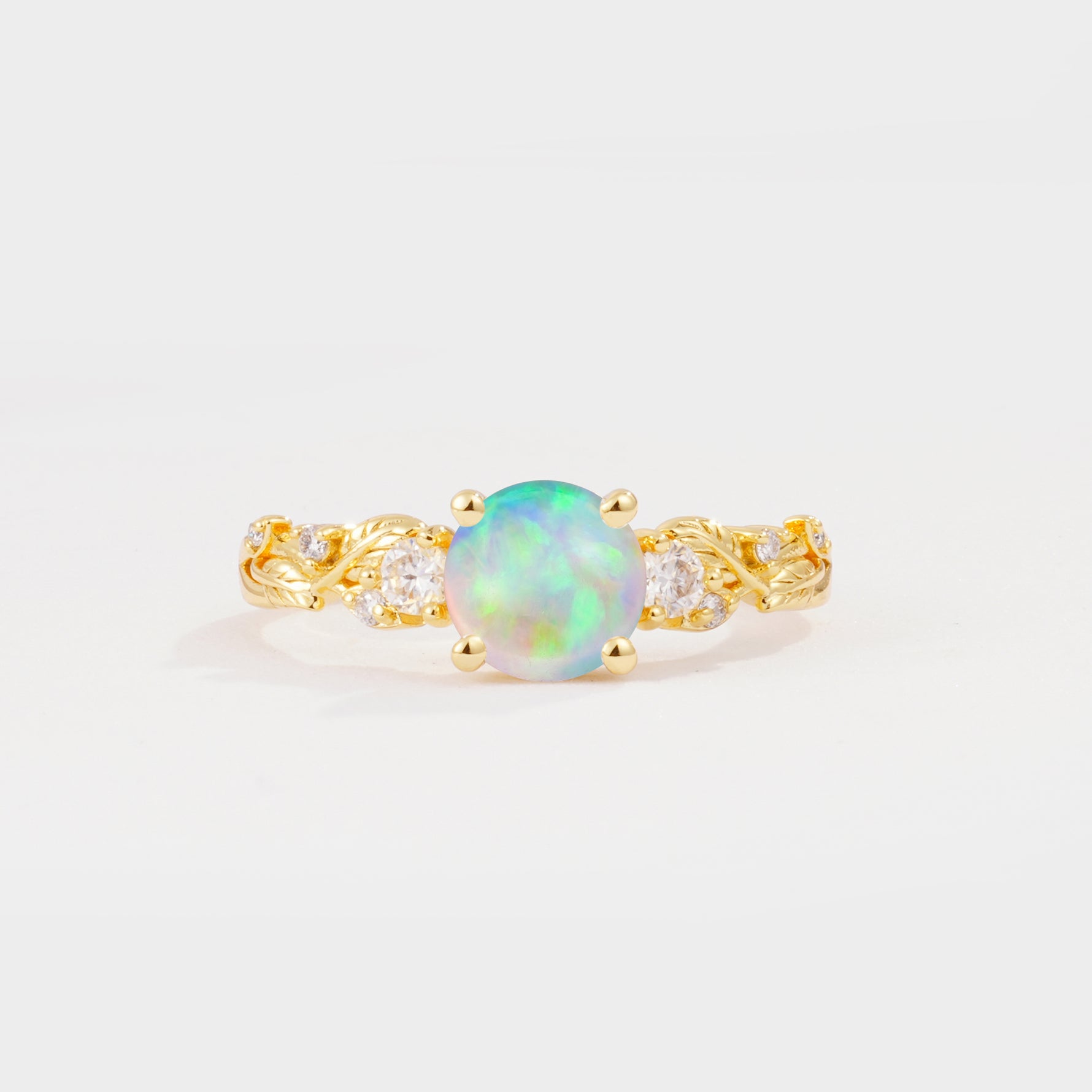 SR08759 Fire Opal Ring - Yellow-Gold
