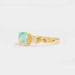SR08759 Fire Opal Ring - White-Gold