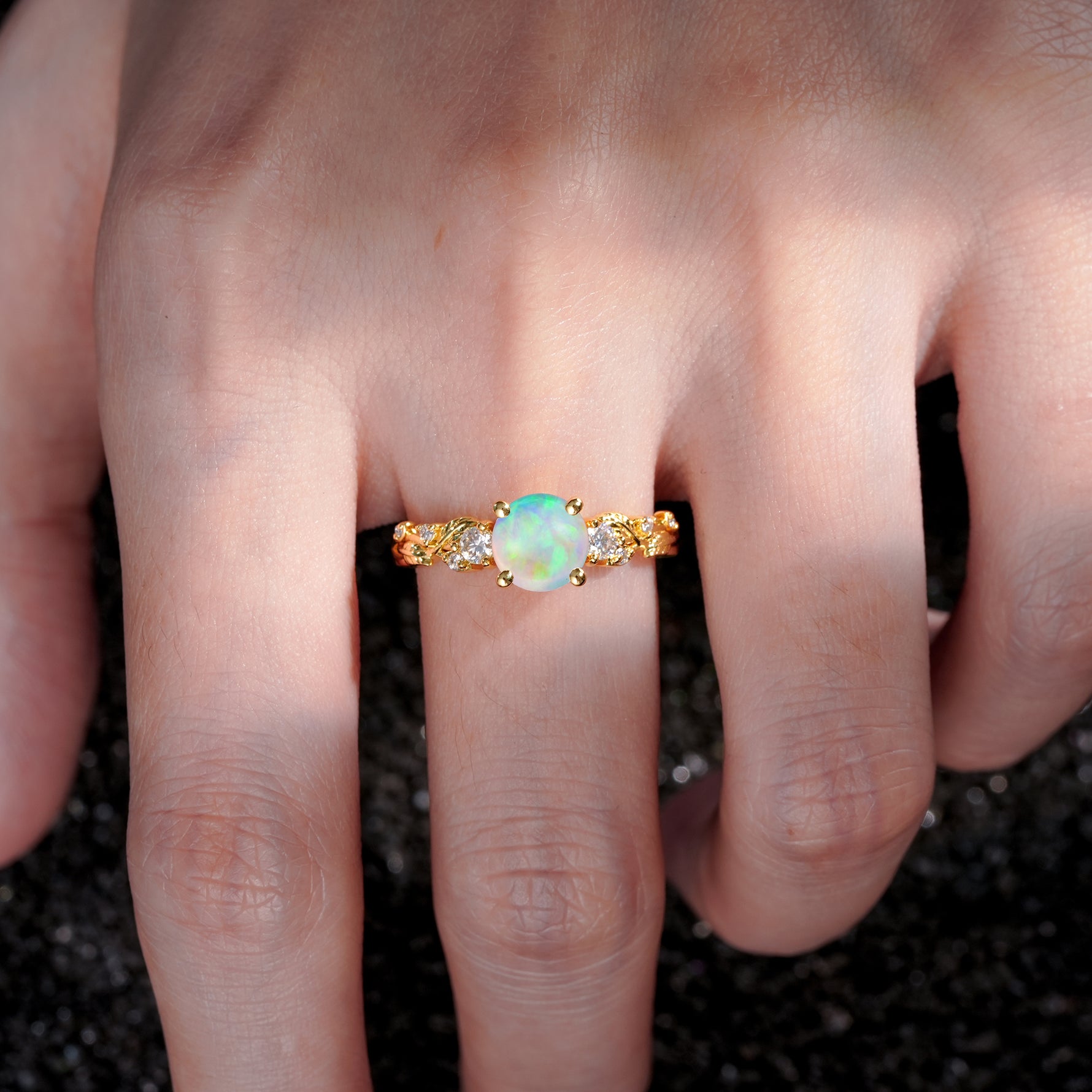 SR08759 Fire Opal Ring - Rose-Gold