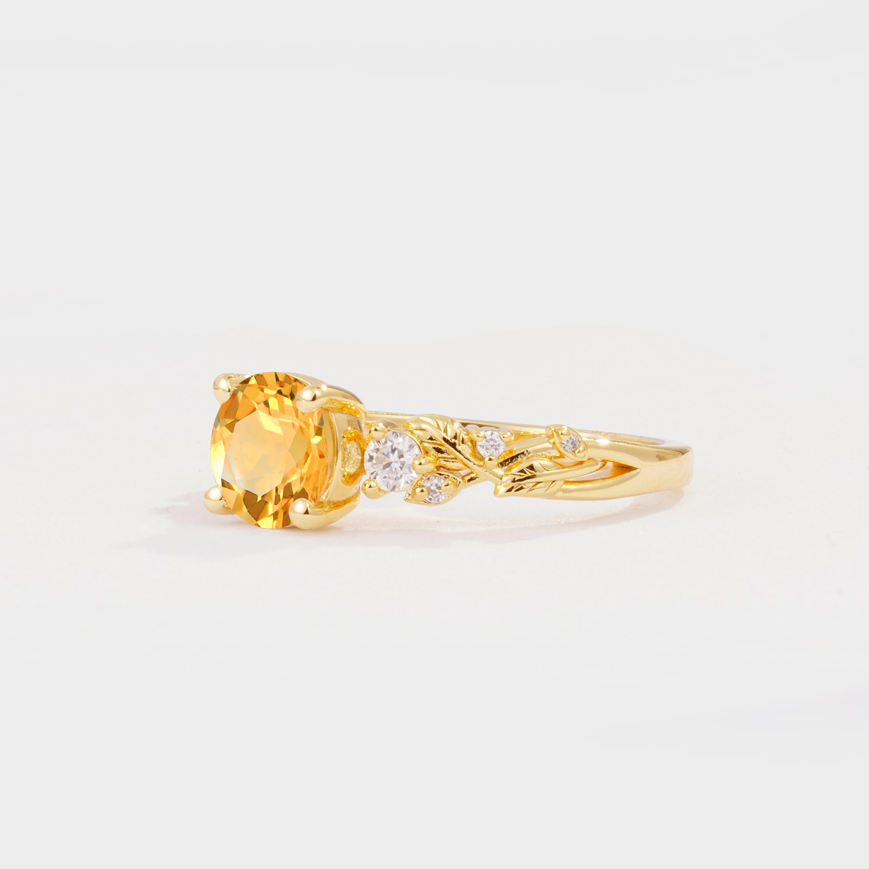 SR08759 Citrine Ring - White-Gold