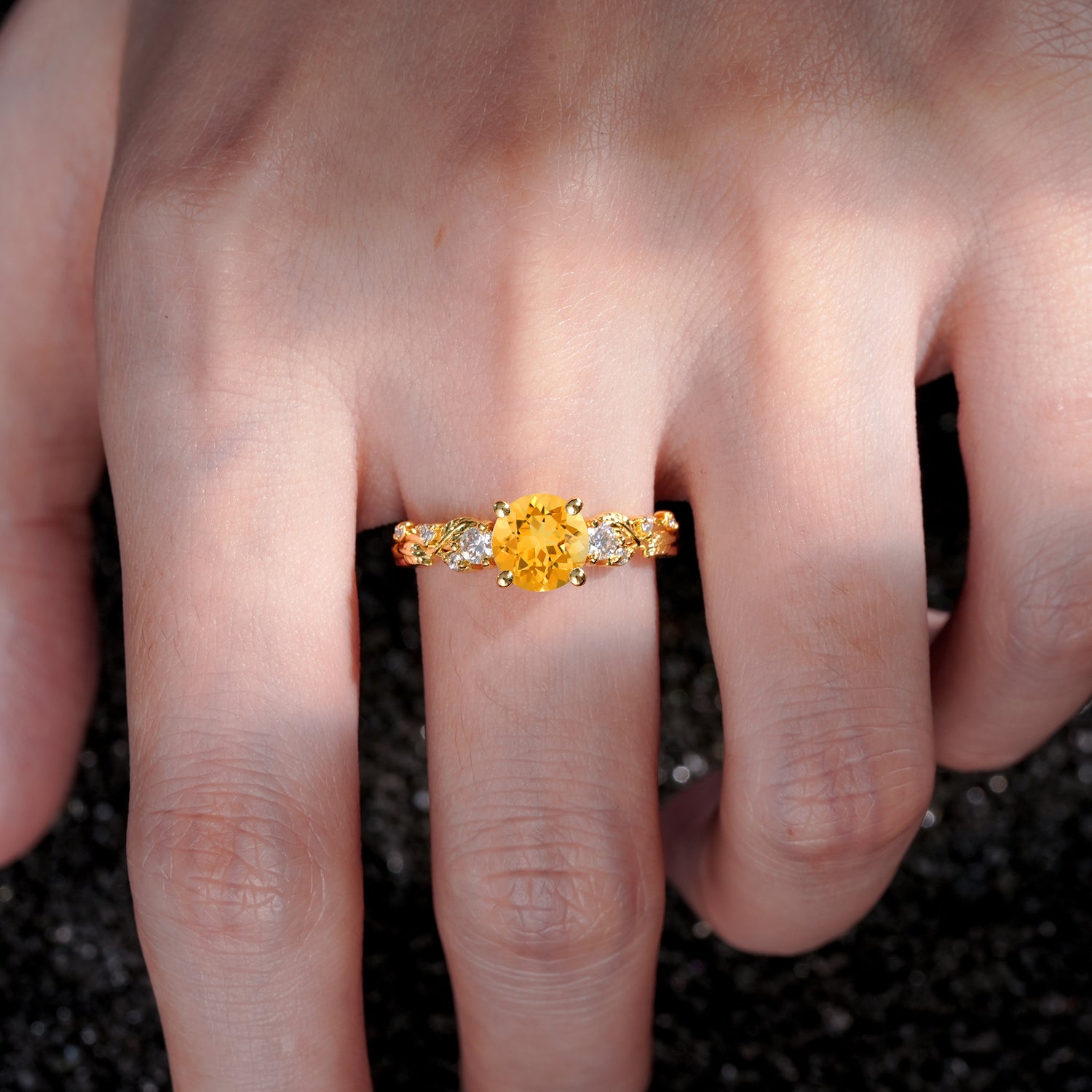 SR08759 Citrine Ring - Rose-Gold