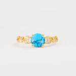 SR08759 Turquoise Ring - Yellow-Gold