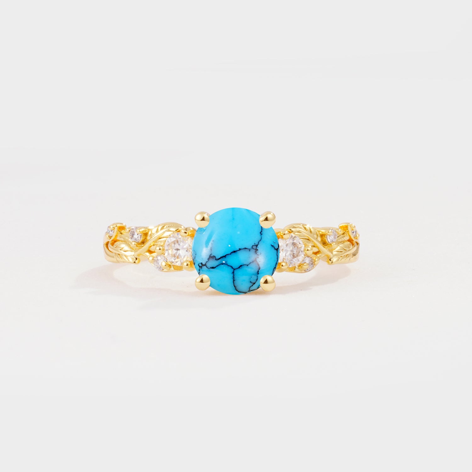 SR08759 Turquoise Ring - Yellow-Gold
