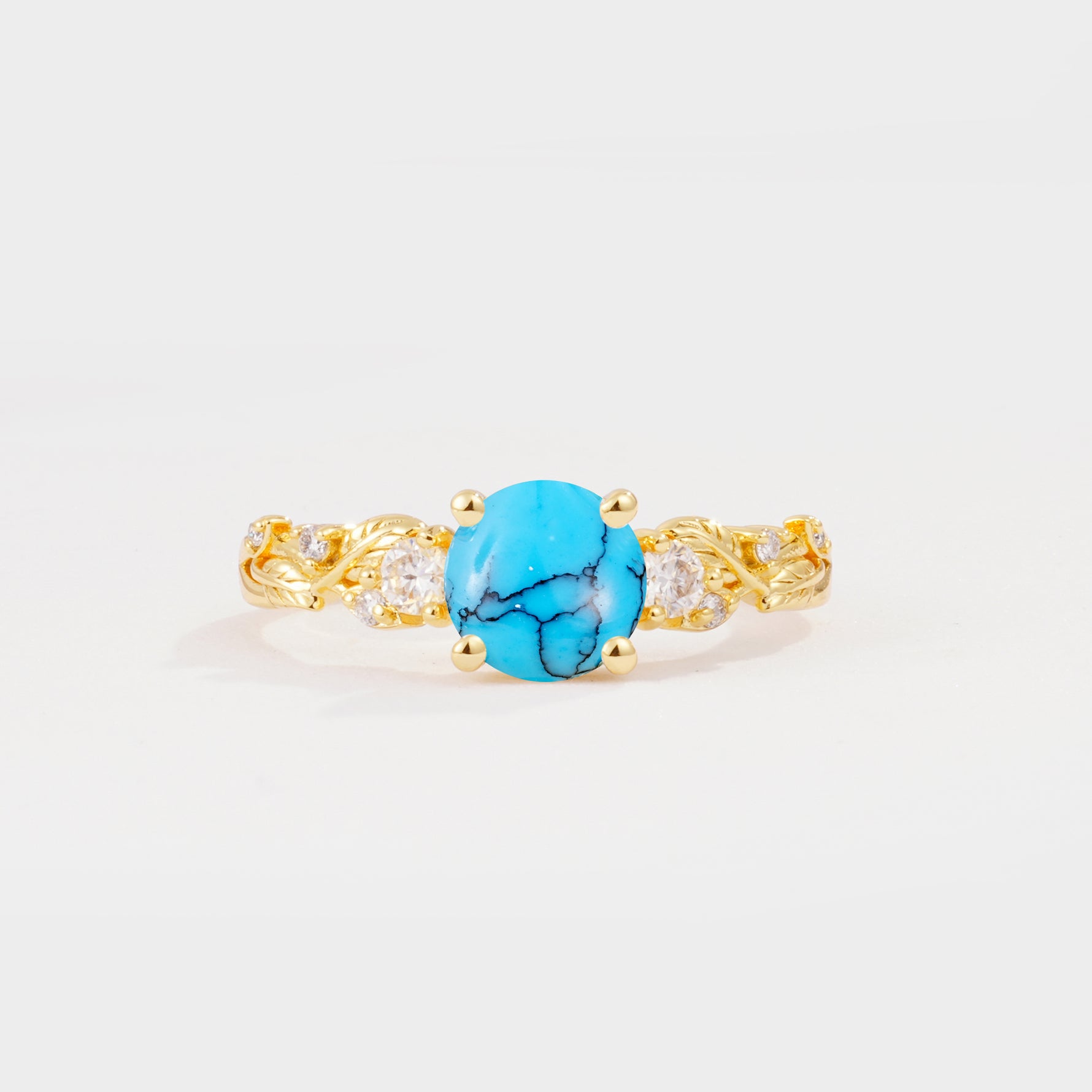 SR08759 Turquoise Ring - Yellow-Gold
