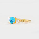 SR08759 Turquoise Ring - White-Gold