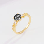 SR08759 Black Rutilated Quartz Ring - Additional view