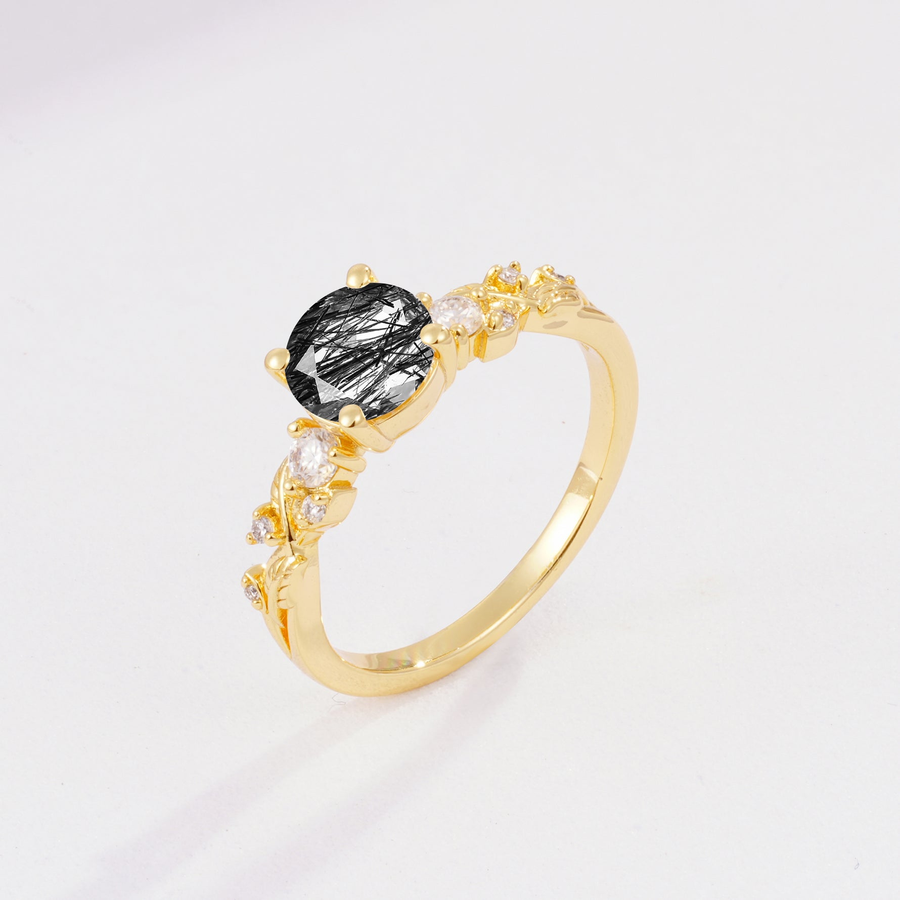SR08759 Black Rutilated Quartz Ring - Additional view