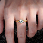 SR08759 Moss Agate Ring - Rose-Gold