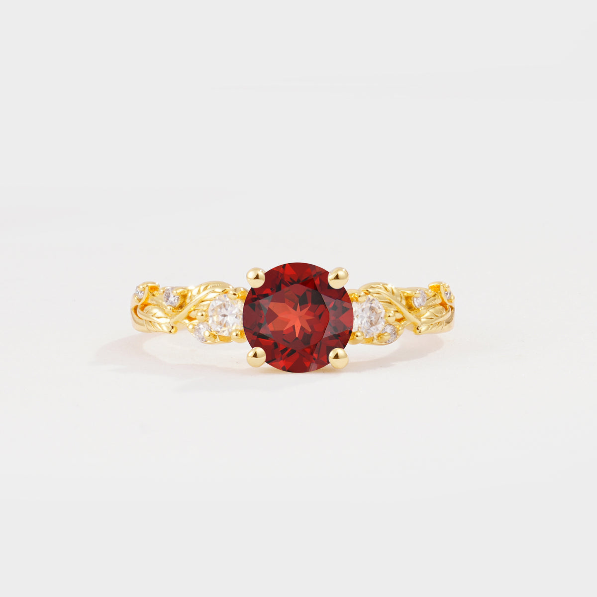 SR08759 Garnet Ring - Yellow-Gold