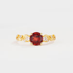 SR08759 Garnet Ring - Yellow-Gold