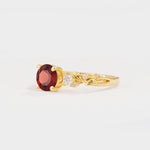 SR08759 Garnet Ring - White-Gold